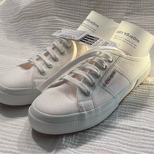 Brand New in Box Superga white canvas sneakers, size 7
